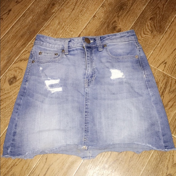 Dresses & Skirts - ripped jean skirt